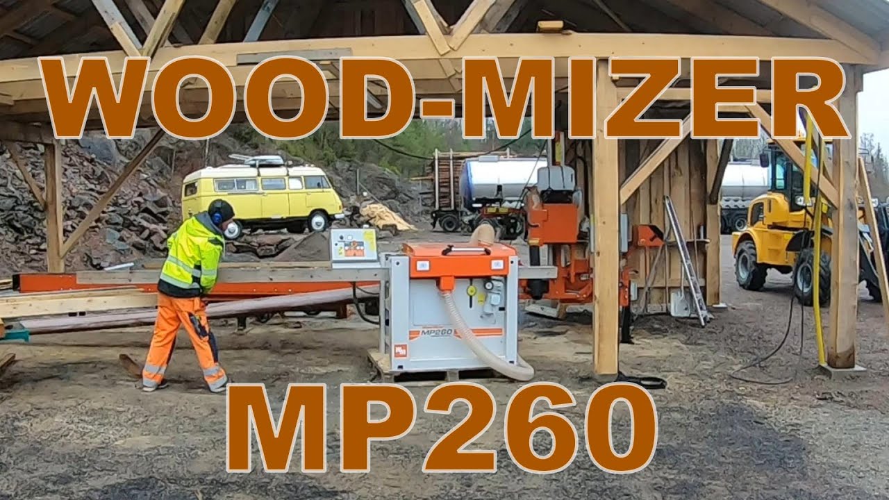 Hyvlar med Wood Mizer MP260 och bygger en snickarbänk