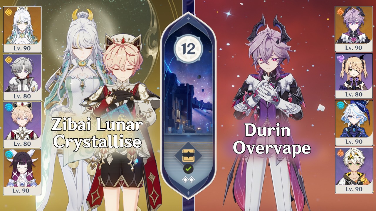 C0 Zibai Speedy Lunar Crystallise & C2 Durin Overvape | 6.3 Spiral Abyss Floor 12 | Genshin Impact