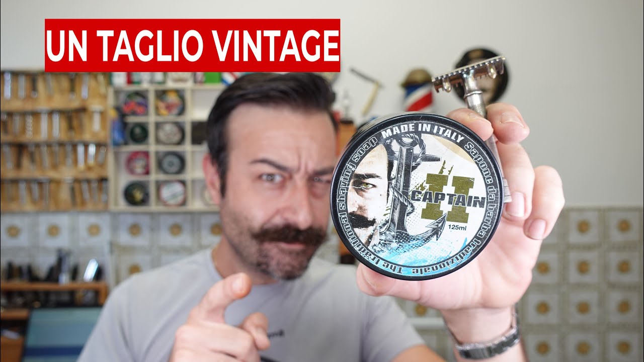 TAGLIO DEL PIZZO CON UN RASOIO GILLETTE OLD TYPE DI INIZO 900 - SET DA RASATURA CAPTAIN II