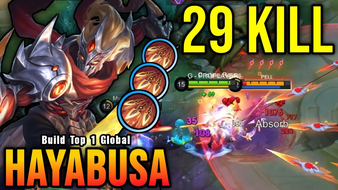 Hayabusa 29 Kills!! Super Intense Battle!! - Build Top 1 Global Hayabusa ~ MLBB
