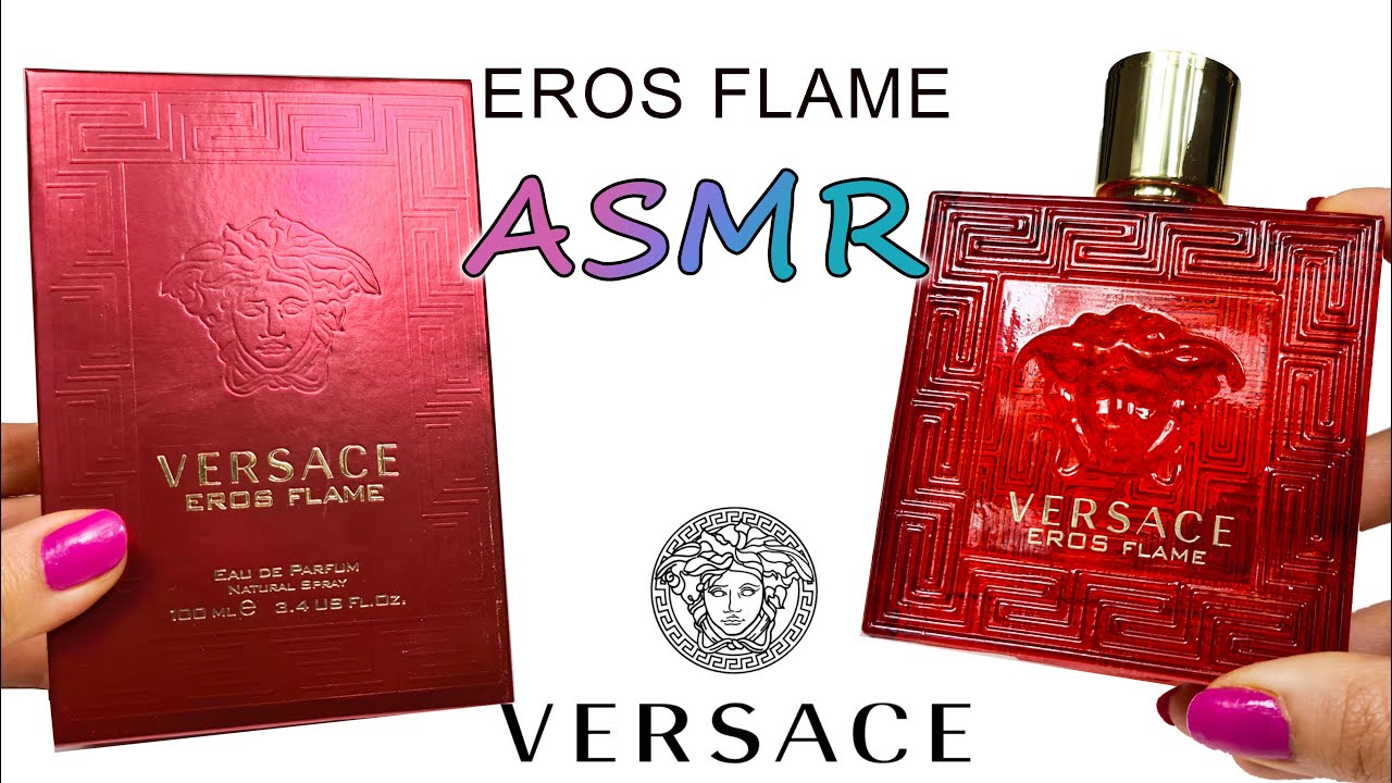 ASMR unboxing PERFUME ODDLY satisfying RELAXING whispering no music VERSACE EROS FLAME