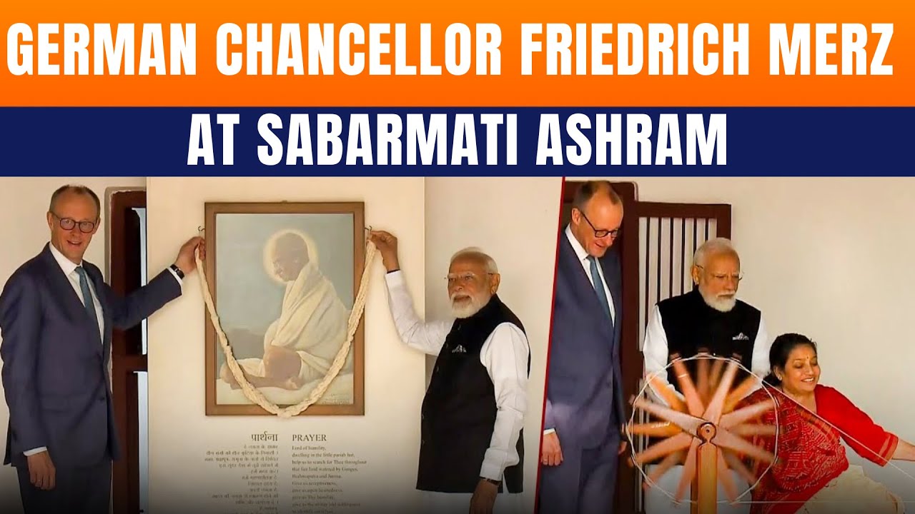 LIVE: German Chancellor Merz Visits Sabarmati Ashram With PM Modi During India Trip | News9