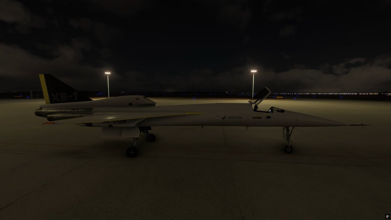 Boom XB-1 NIGHT flight Solenzara to Istres. RYZEN 9 9950X3D, ASUS ROG 5090. Flight Simulator 2024