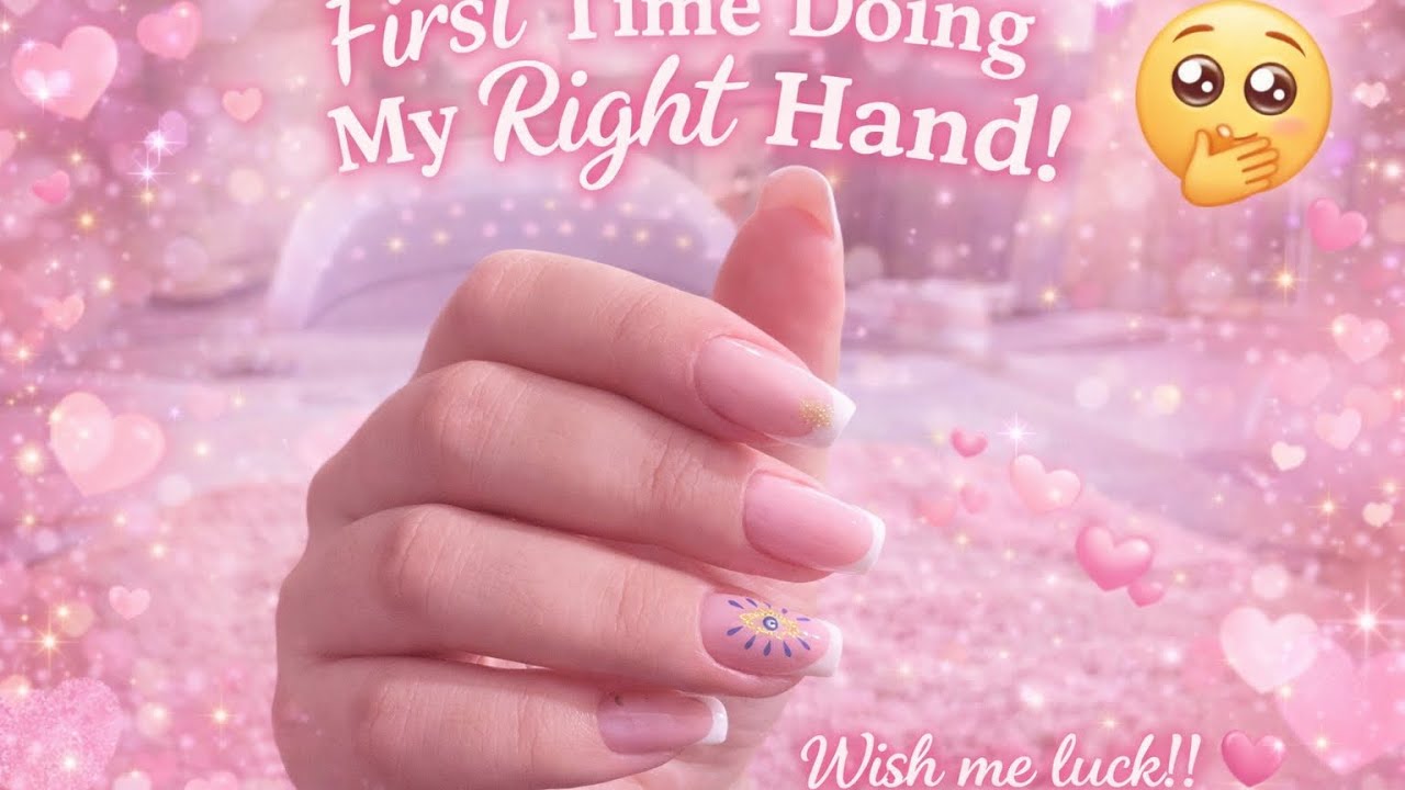 First Time Doing My Right Hand Nails with My Left Hand! 💅 | Nail Tutorial Challenge
