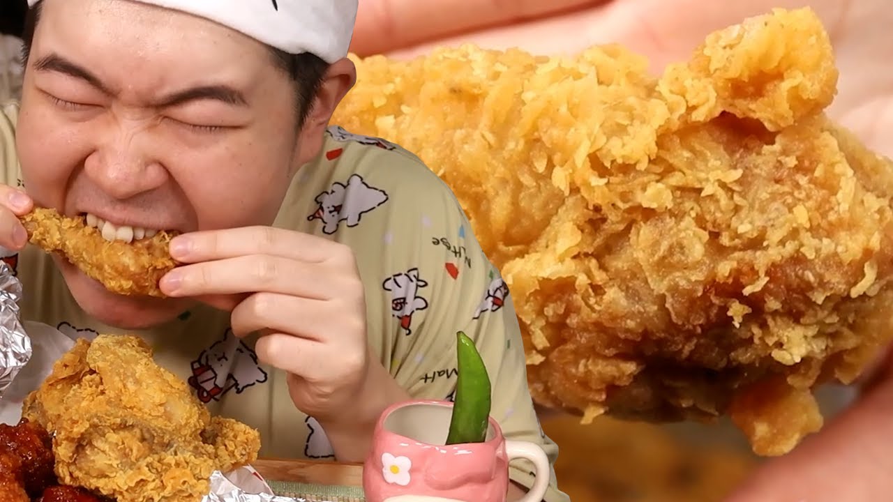 오랜만에 치킨 풀코스 먹방입니다!!