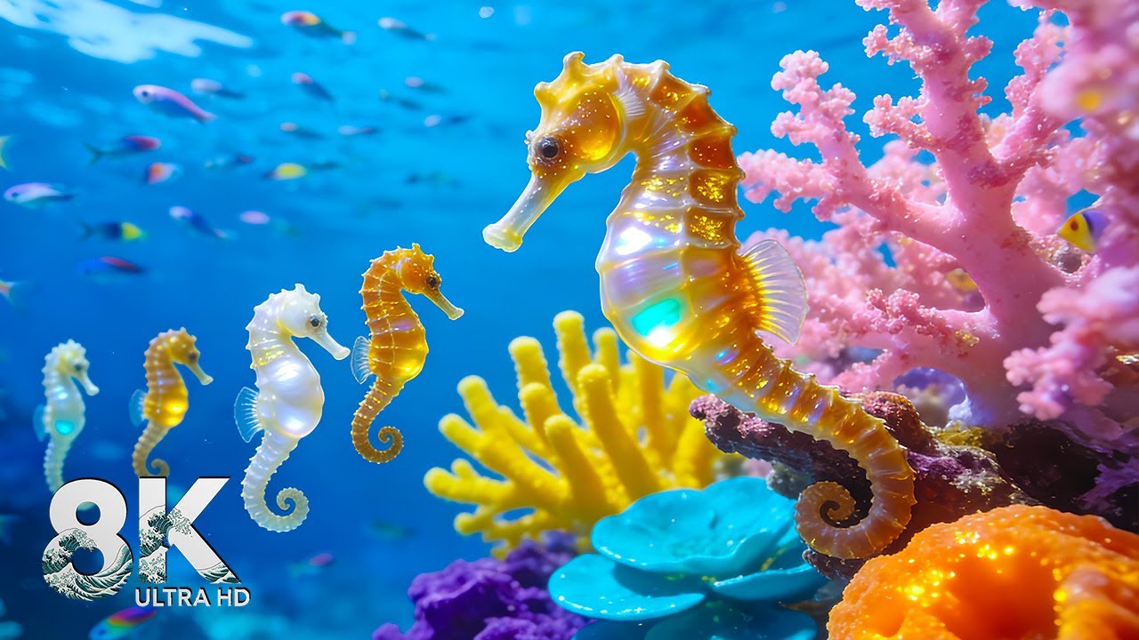 Ocean Fish Underwater 8K 🌊 Deep Sleep & Relaxation | Peaceful Piano