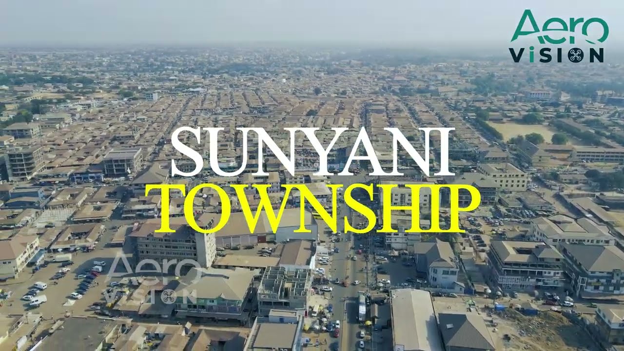 DRONE VIEW OF SUNYANI TOWNSHIP || GHANA