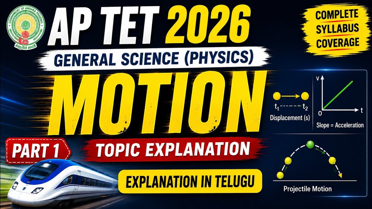 AP TET 2026 Physics Classes in Telugu | Motion- Part 1