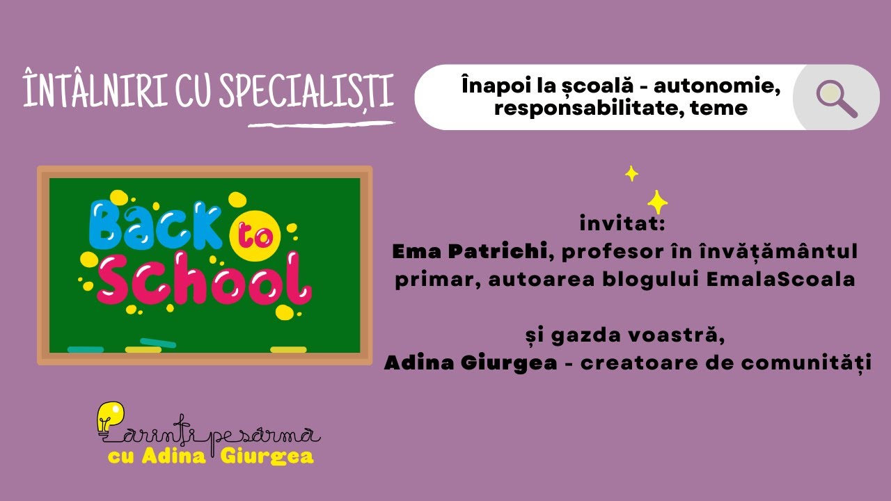 &Icirc;napoi la școală - cu &icirc;nvățătoarea Ema Patrichi