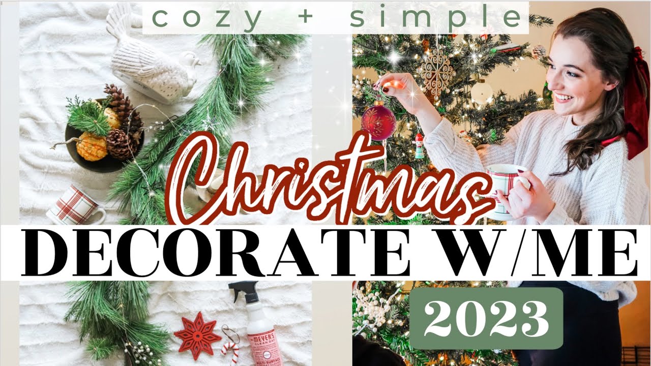 🎄CHRISTMAS DECORATE W/ ME 2023! | *cozy* simple vintage holiday decor ideas | cleaning motivation