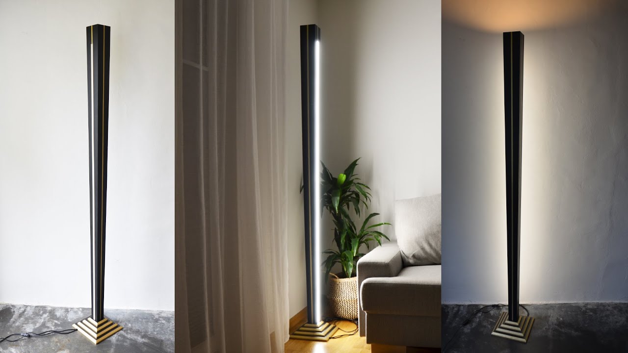 Golden Stripes floor lamp build | diy led lamp project | how to make a floor lamp