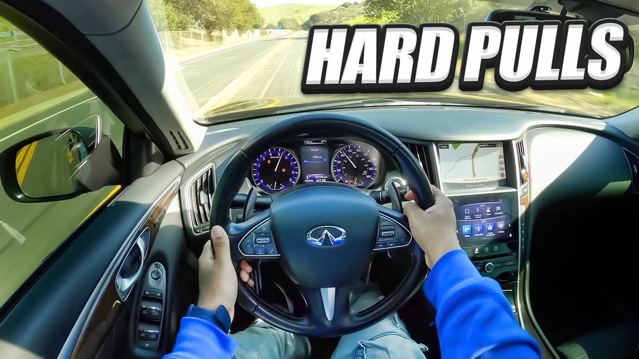 HARD PULLS IN MY INFINITI Q50 USING PADDLE SHIFTERS!