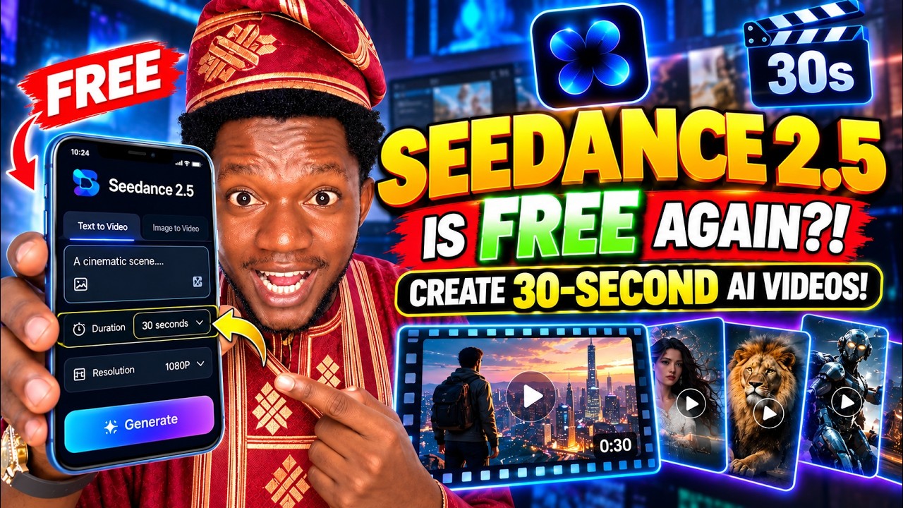Seedance 2.5 снова БЕСПЛАТЕН! Генерируйте 30-секундные AI-видео каждый раз
