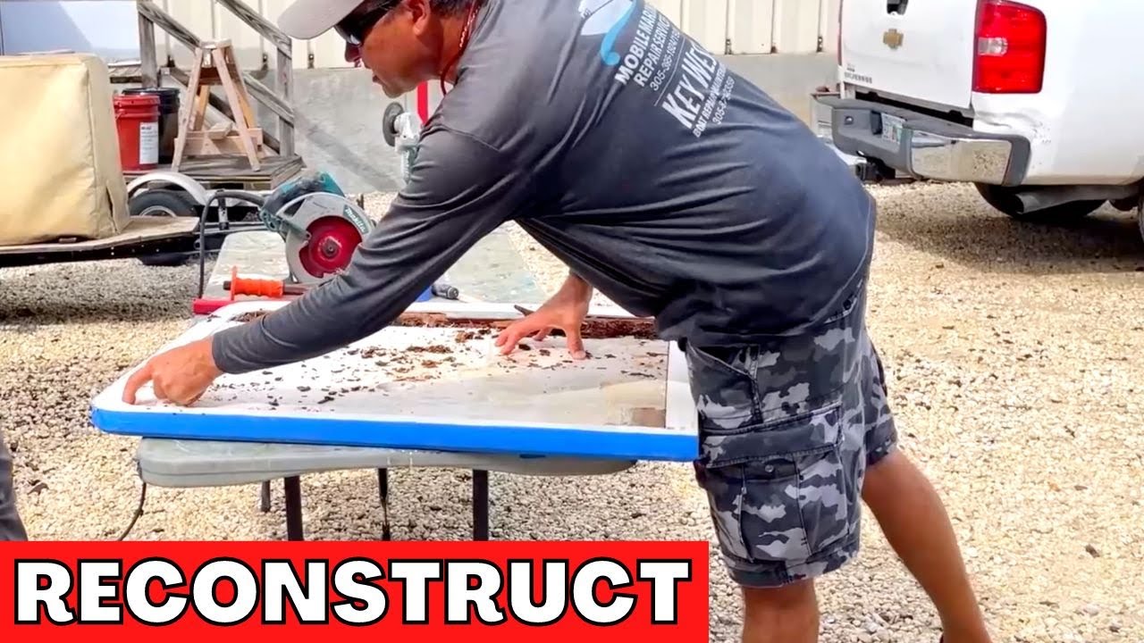 Fiberglass Gelcoat Hatch Repair on 64 foot Viking
