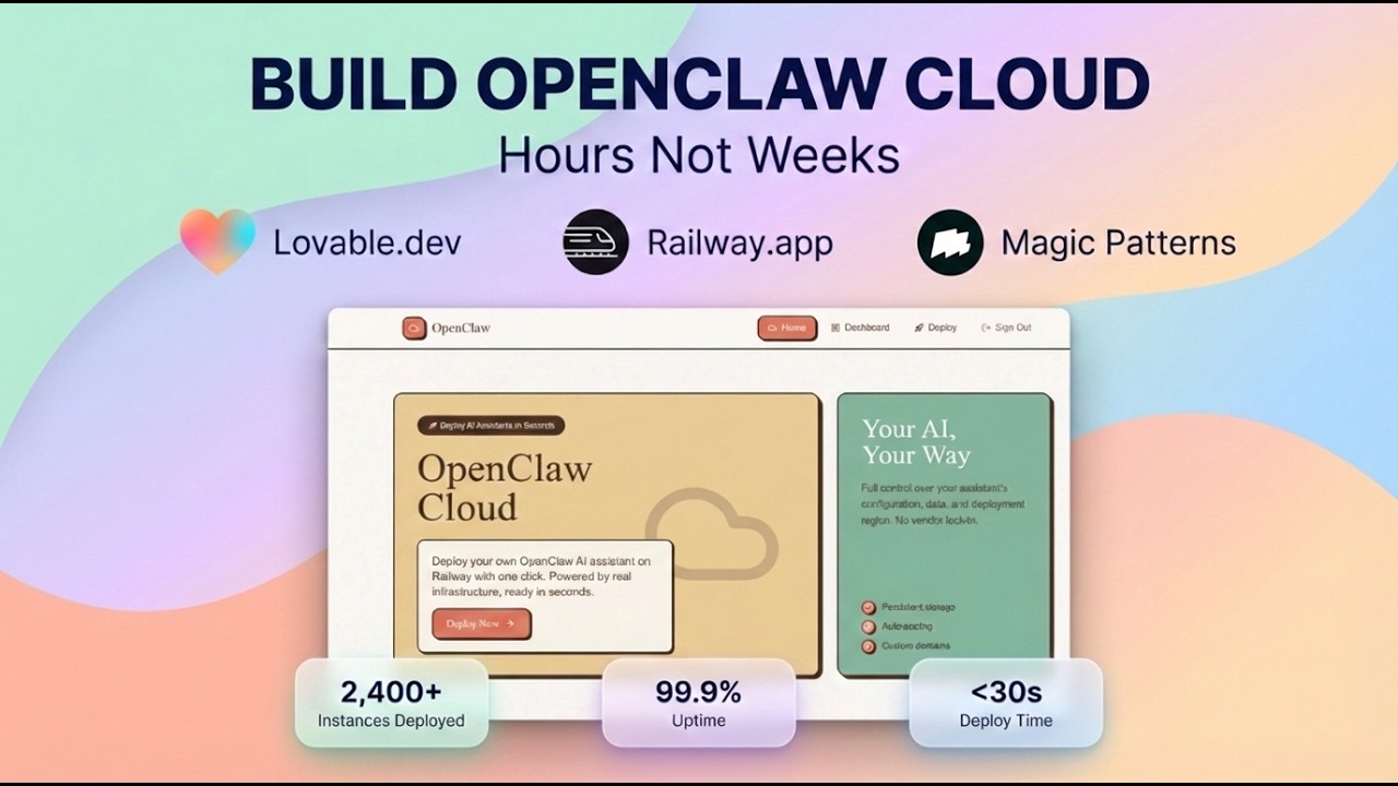 I Built OpenClaw Cloud in 3 Hours (Magic Patterns + Lovable + Railway)