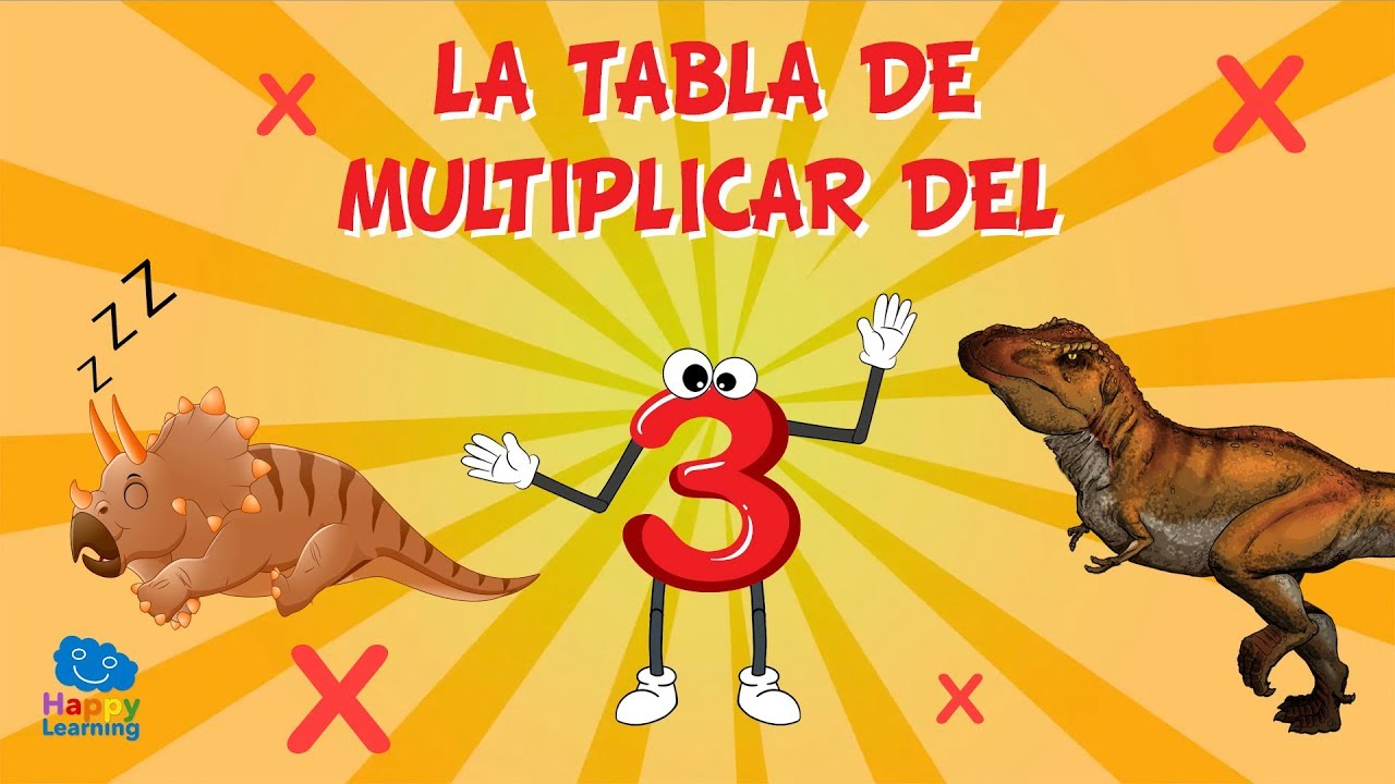 La tabla de multiplicar del 3 | V&iacute;deos Educativos para Ni&ntilde;os