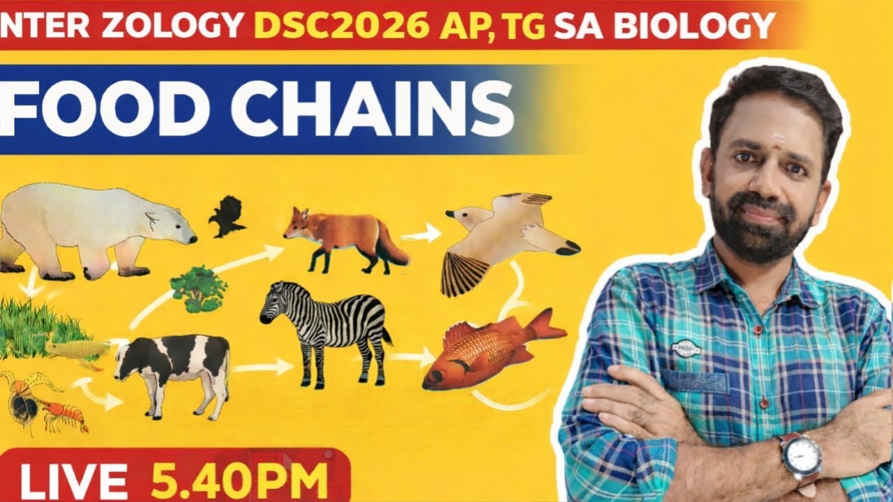 4.30pm live ||FOOD CHAINS INTER ZOOLOGY SA BIOLOGY  TG, AP