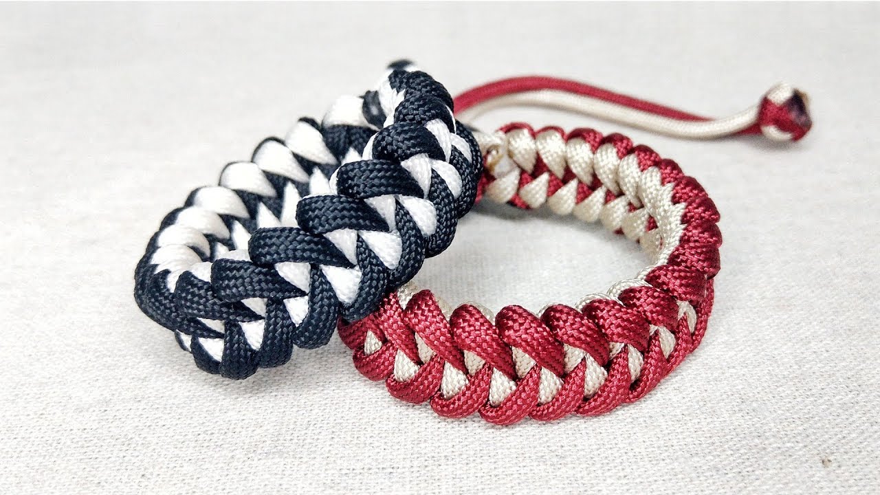 DIY雙色伸縮降落傘繩手環教學 || How to make a Paracord Bracelet Tutorial