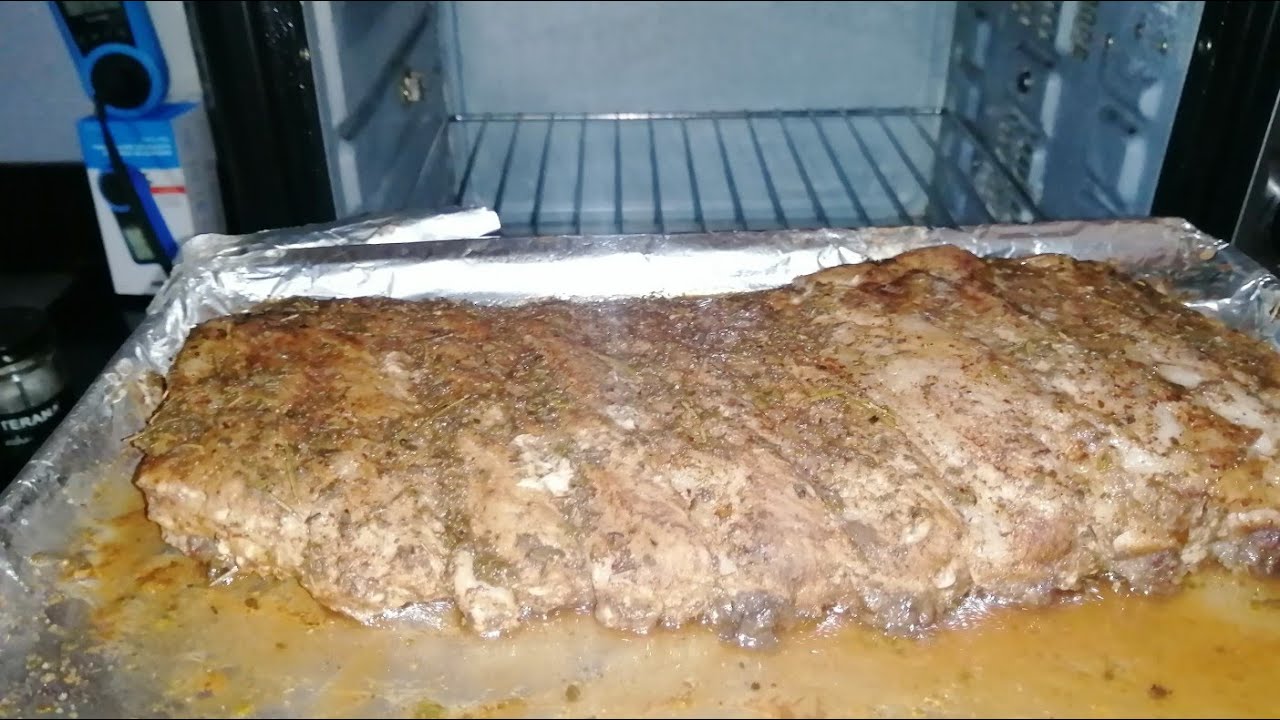 Costillas de puerco a las finas hierbas en horno eléctrico y consumo de luz y dinero