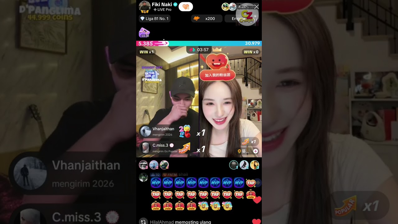 Live tiktok Fiki naki the best gift support nya🔥🎉