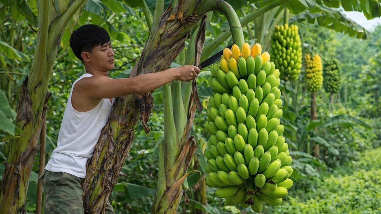 CEO Trieu Khang Harvests Bananas & Raises Livestock | Leaving City Life Behind