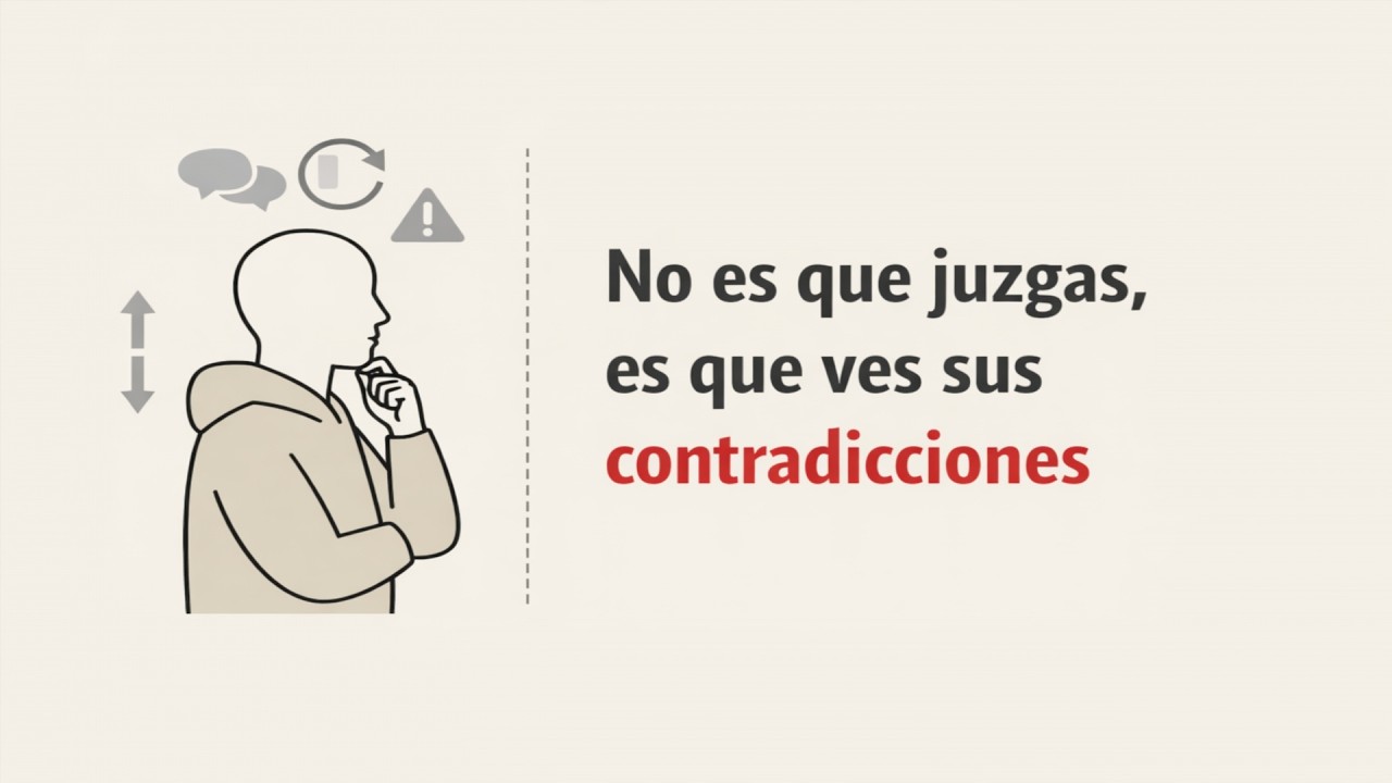 No es que juzgues: es que ves sus contradicciones