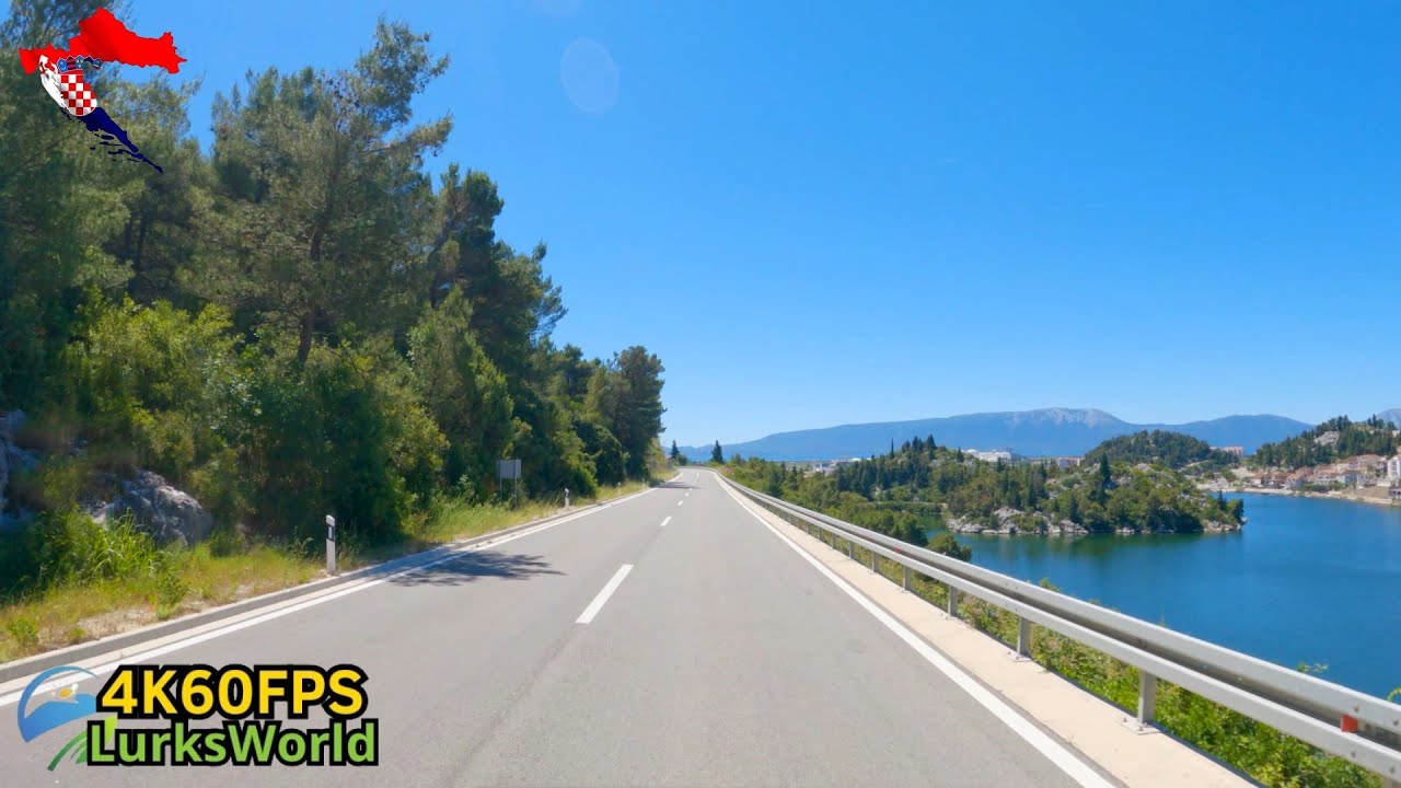 Scenic Drive in Croatia - Vrgorac To Pelje&scaron;ac Bridge - 4K60