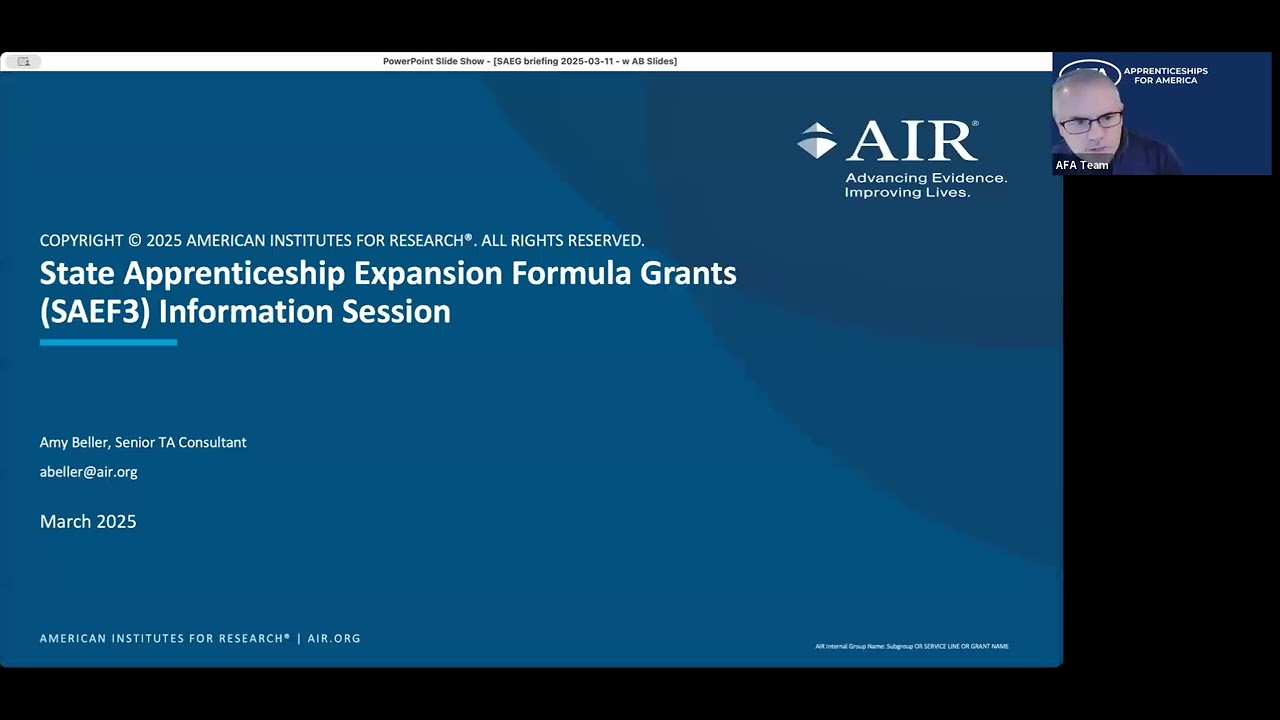 State Apprenticeship Expansion Grant 3 Webinar - 2025-03-11