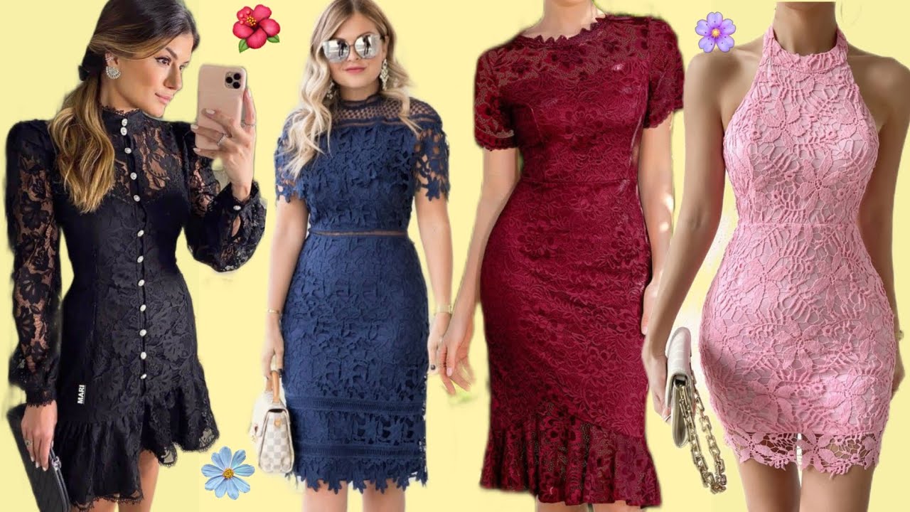 MOda 2024 VESTIDOS DE ENCAJE / VESTIDOS FEMENINOS Y EN TENDENCIA TIPO ENCAJE