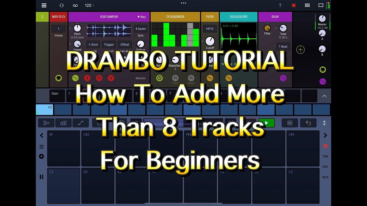 Drambo Modular Groovebox - Beginners Tutorial - How To Add More Than 8 Tracks