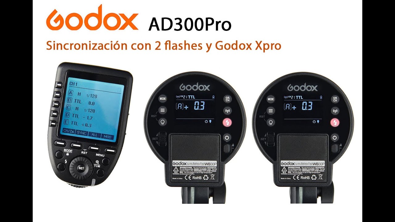 Sincronización flash Godox Ad300Pro y Godox Xpro