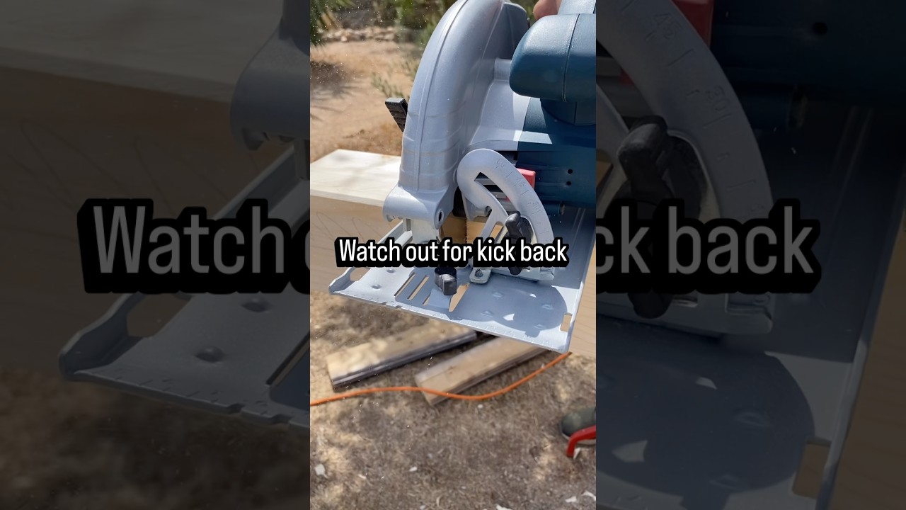 Kick back with circular saw #diy #kickback #accident #dangerous