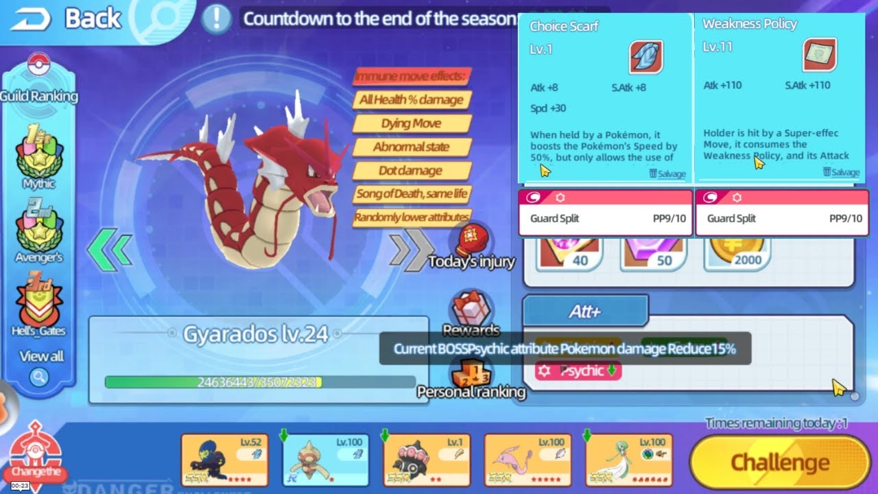 Ultra Era Pet - Guild Boss Gyarados - Nueva Estrategia de Guard Split x2 + Choice Scarf!