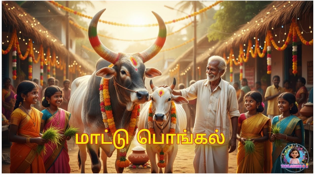 மாட்டுப் பொங்கல் 🐂🔥 | Pongalo Pongal | Maatu Pongal Song in Tamil | Thigazhini Kids