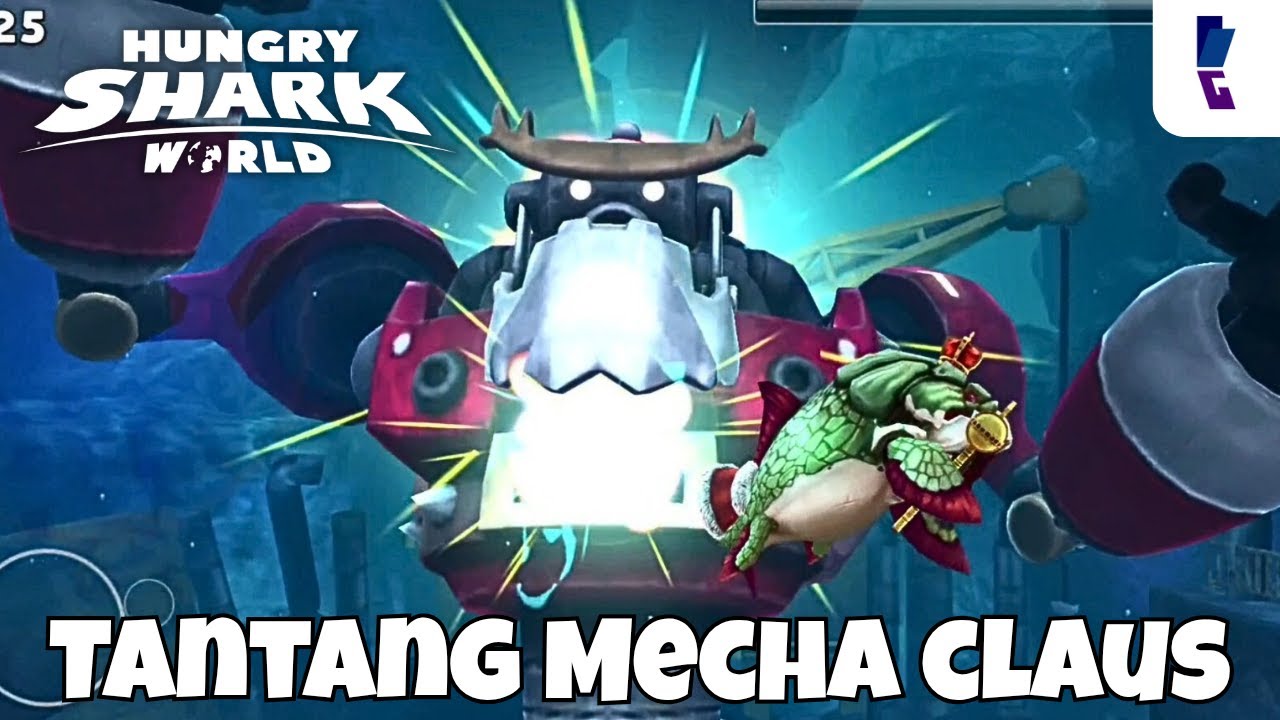 Kita Tantang Robot Santa Klaus | Hungry Shark World Indonesia