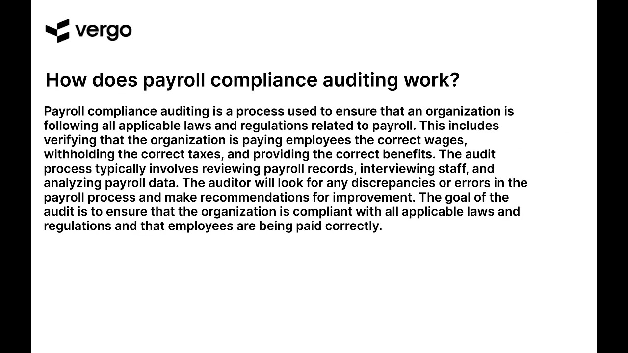 Payroll Compliance Auditing 101