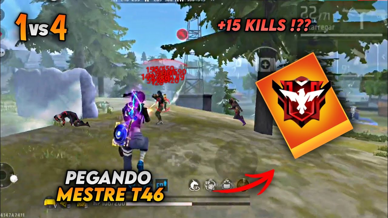 PEGANDO MESTRE NA TEMPORADA 46 DO FREE FIRE!! RANQUEADA SOLO VS SQUAD FREE FIRE!!