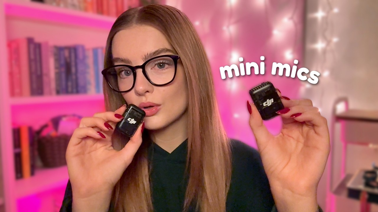 mini mic ASMR 💕 mouth sounds, inaudible whispers, hand movements