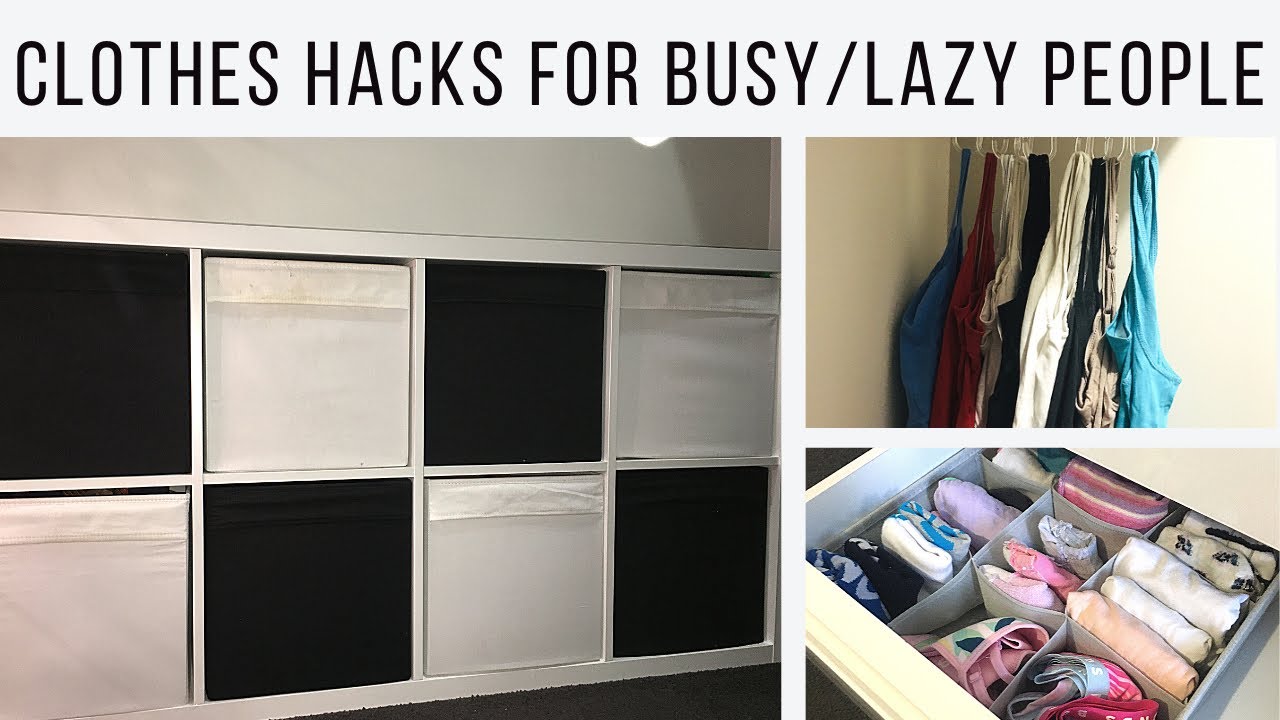 Clothes organization hacks for lazy/busy people | wardrobe organization hacks | hanger hacks