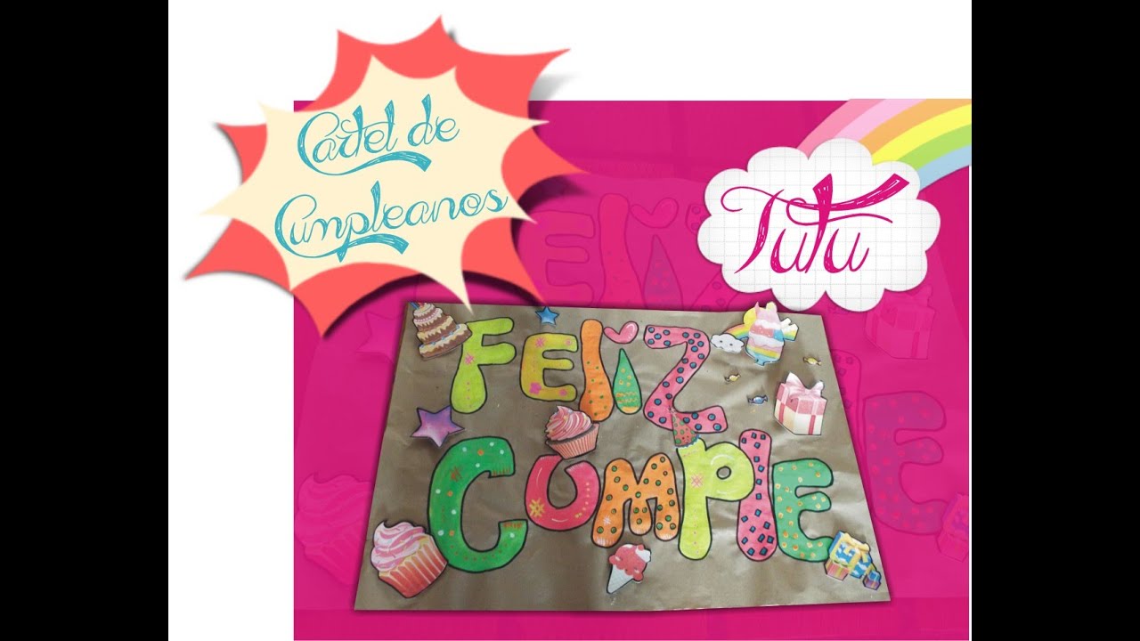 Como hacer un cartel para Cumpleaños🎈/ Cartel de Cumpleaños🎊🎉