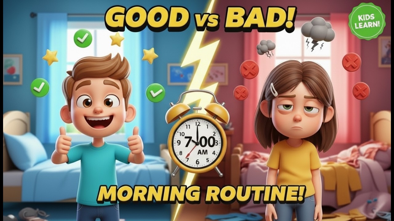 Good Morning Habits vs Bad Morning Habits for Kids | Kid Songs & Learning TV |