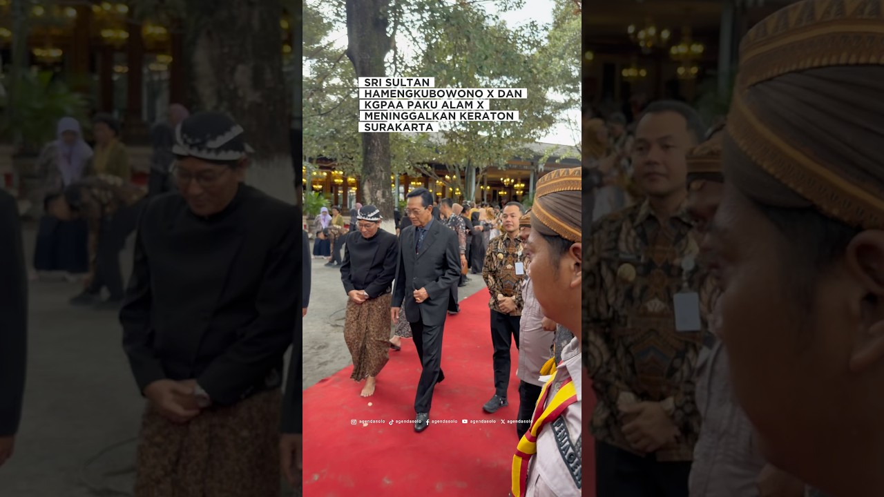 Sri Sultan Hamengkubuwono X dan KGPAA Paku Alam X meninggalkan Keraton Surakarta