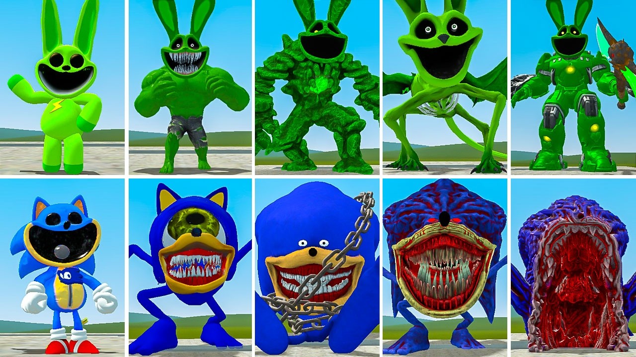 ALL NEW SHIN SONIC ZOOCHOSIS FAMILY VS ALL POPPYPLAYTIMECHATER 3 RABBIT GODZILLA FAMILY ?  Garrysmod