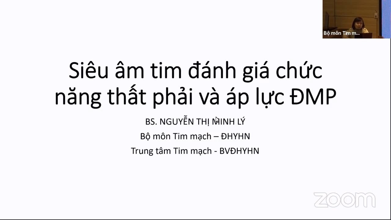 Siêu âm đánh giá chức năng thất phải và áp lực động mạch phổi | Siêu âm và CĐHA (buổi 13)