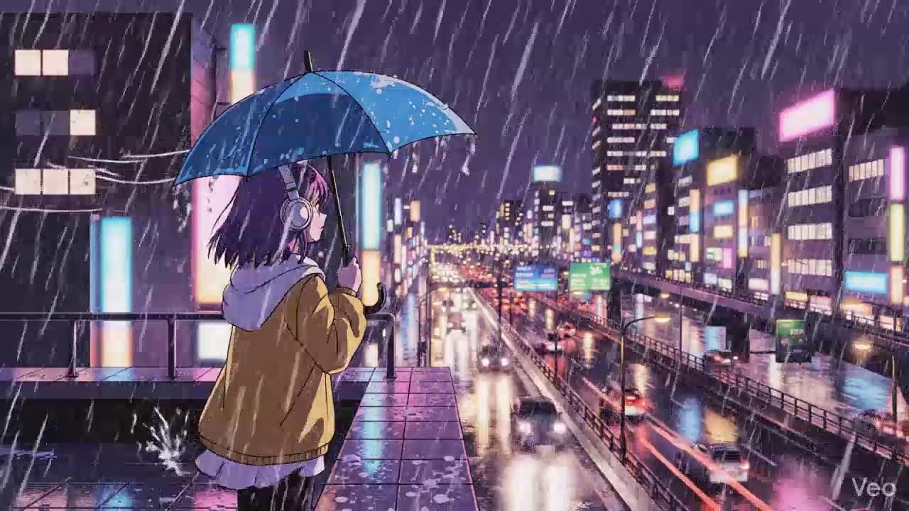 Rainy Night Lofi 🌧️ Japanese Neon City | Chillhop Study Beats