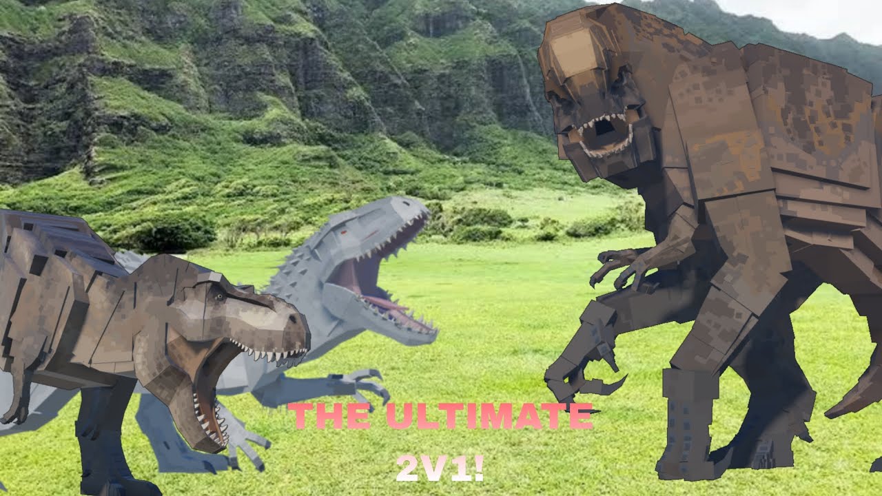 Tyrannosaurus Rex and Indominus Rex vs Distortus Rex - THE FIGHT YOU'VE NEVER SEEN!