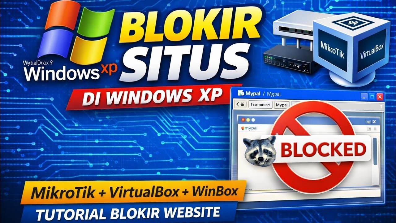 TUTORIAL MEMBLOKIR SITUS DI WINDOWS XP MELALUI WINBOX 