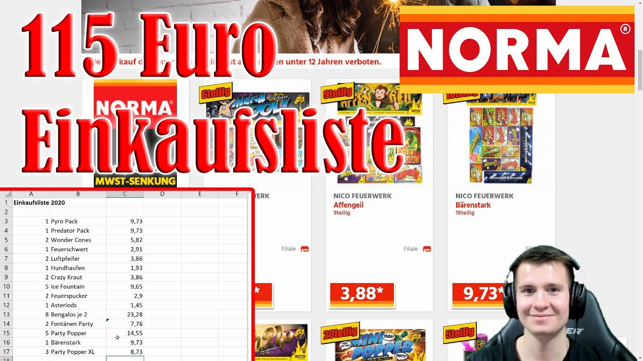 F1 Feuerwerk Einkaufsliste | 115 Euro bei NORMA [FULL HD]