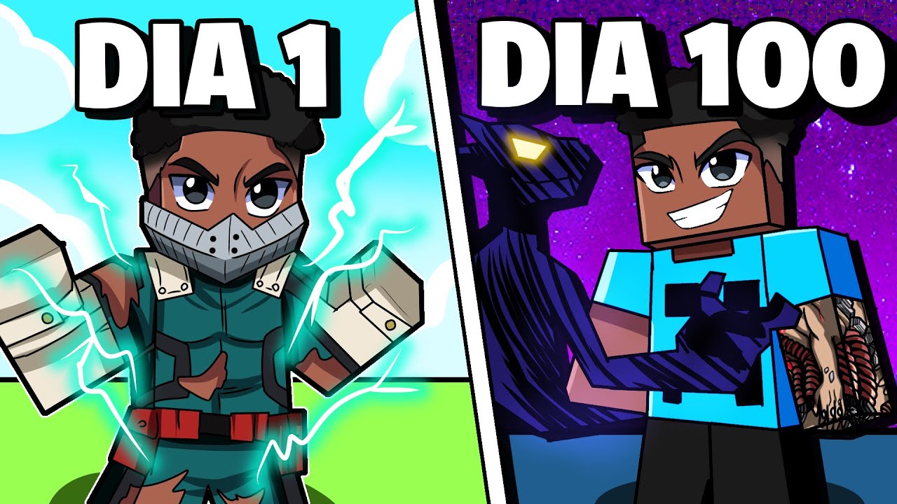 Sobrevivi 100 DIAS no BOKU NO HERO do Minecraft - O FILME