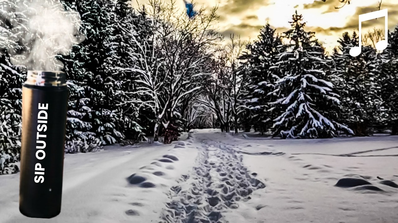 Peaceful Morning Walk in Snow | Soft Piano Music | Work Study Focus - Slow TV 4K